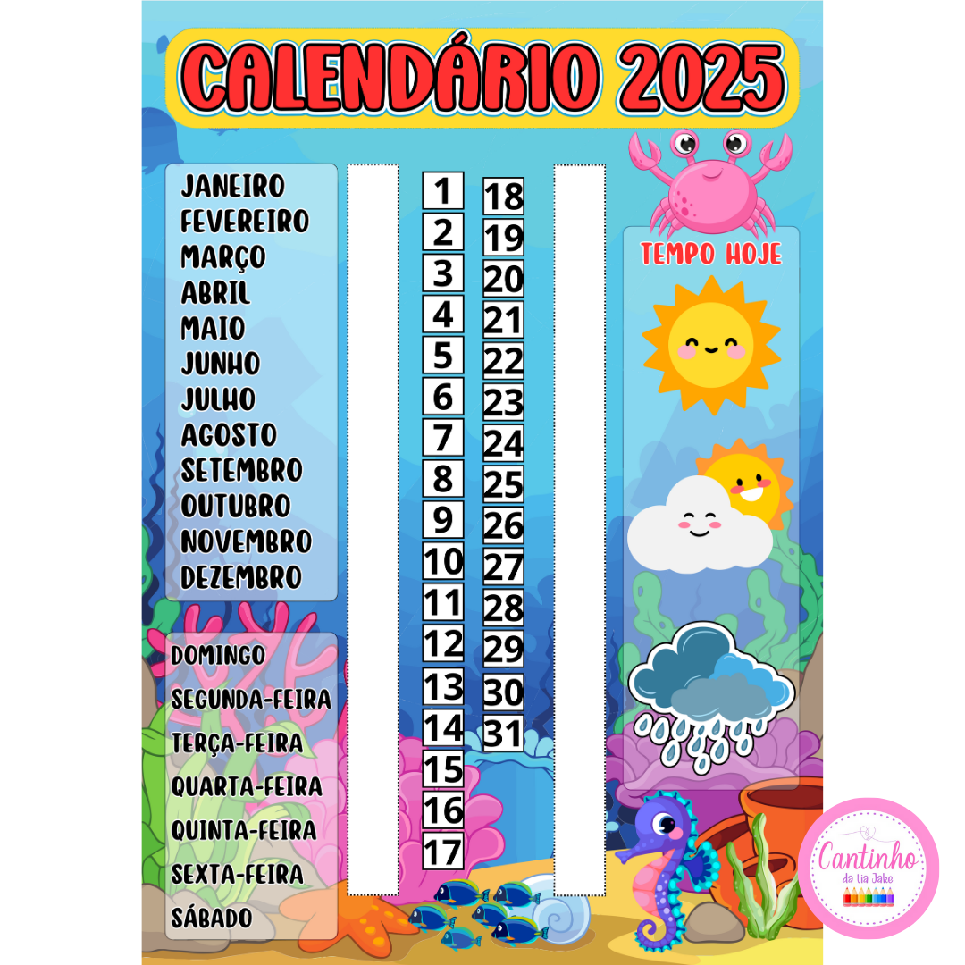 foto calendário oceano