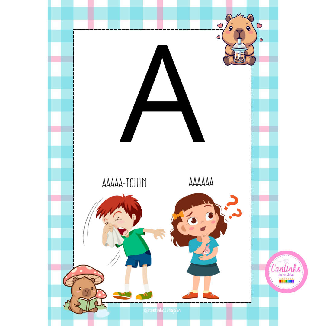 Alfabeto Onomatopeias Capivara Letra Bastão